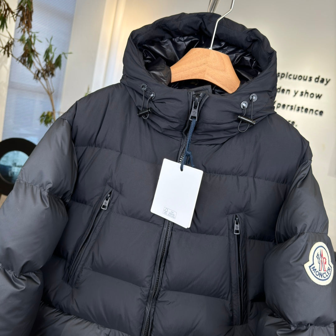 Moncler Long Black Down Coat Hooded Oversized