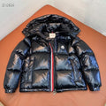 Moncler Maya Down Jacket Navy Glossy Lacquer Tricolor Zip