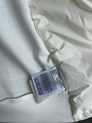 Moncler White Hybrid Down & Knit Jacket with Logo Stripe Band
