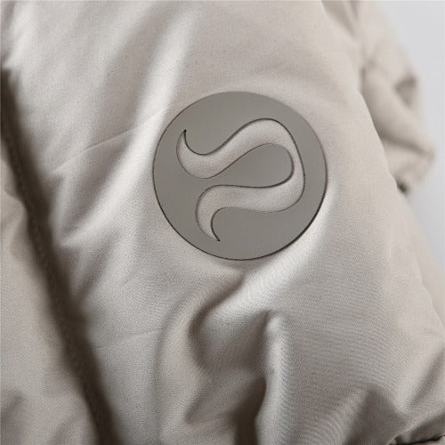 Beige Hooded Down Puffer Jacket