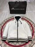 Moose Knuckles Sherpa Fleece Jacket Cream White MOOSE Back Embroidery