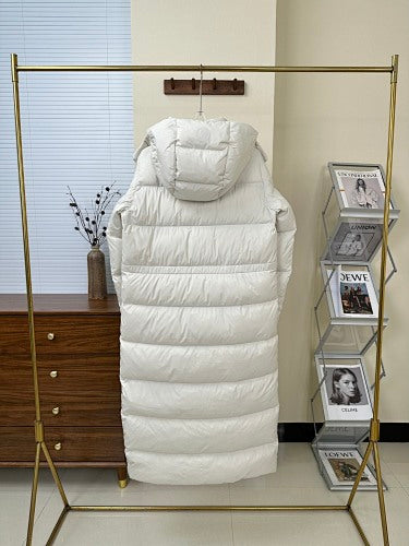 Lululemon White Longline Maxi Hooded Down Coat