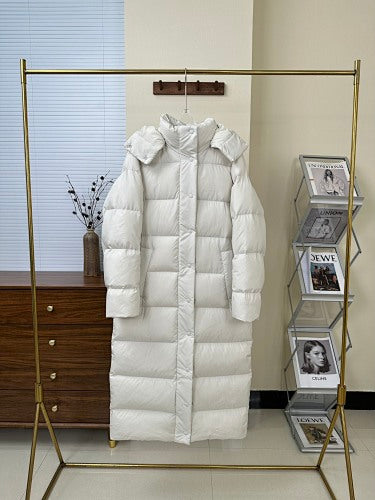 Lululemon White Longline Maxi Hooded Down Coat