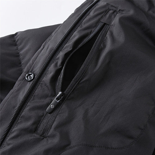 Black Cropped Hooded Puffer Jacket