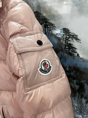 Moncler Rose Gold Gloss Hooded Short Down Jacket