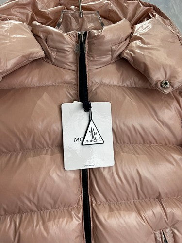Moncler Rose Gold Gloss Hooded Short Down Jacket