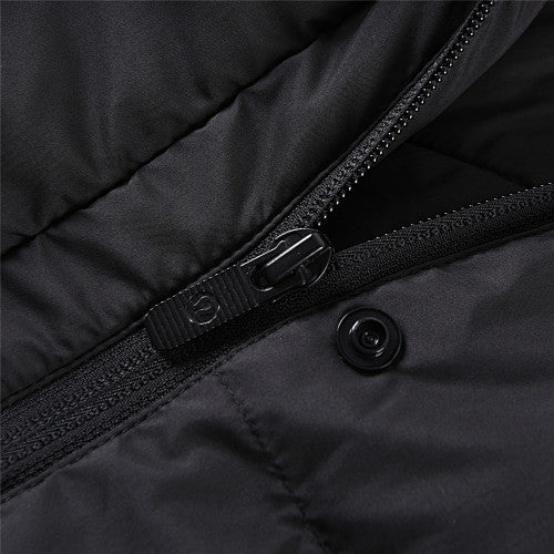 Black Cropped Hooded Puffer Jacket