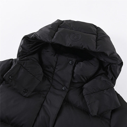 Black Cropped Hooded Puffer Jacket