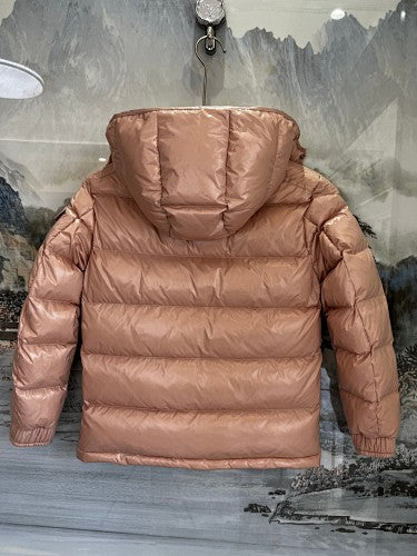 Moncler Rose Gold Gloss Hooded Short Down Jacket
