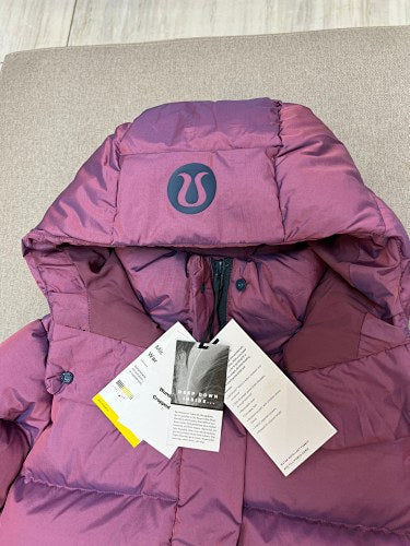 Lululemon Berry Iridescent Hooded Puffer Jacket