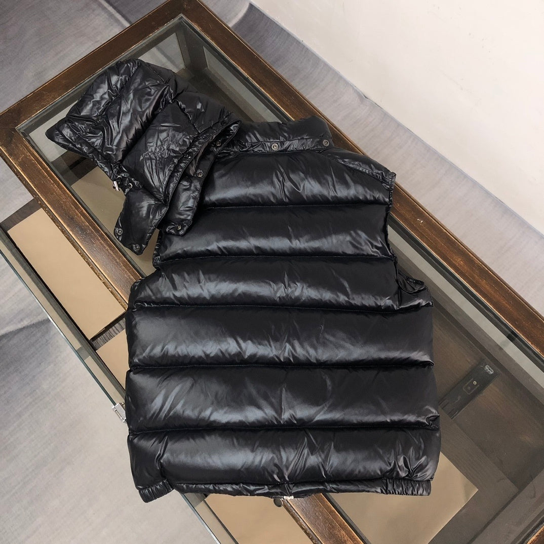 Moncler Black Glossy Down Vest