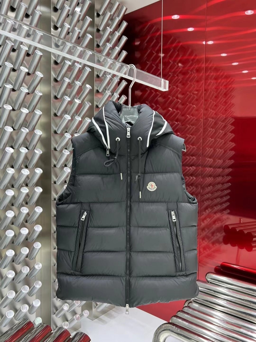 Moncler Hooded Down Vest – Graphite