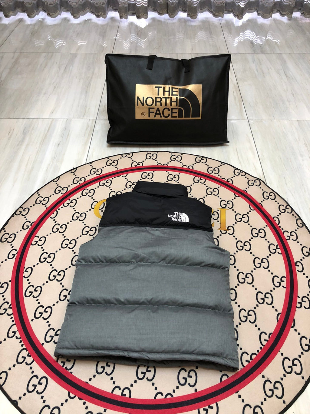 The North Face Grey Nuptse 700 Down Vest