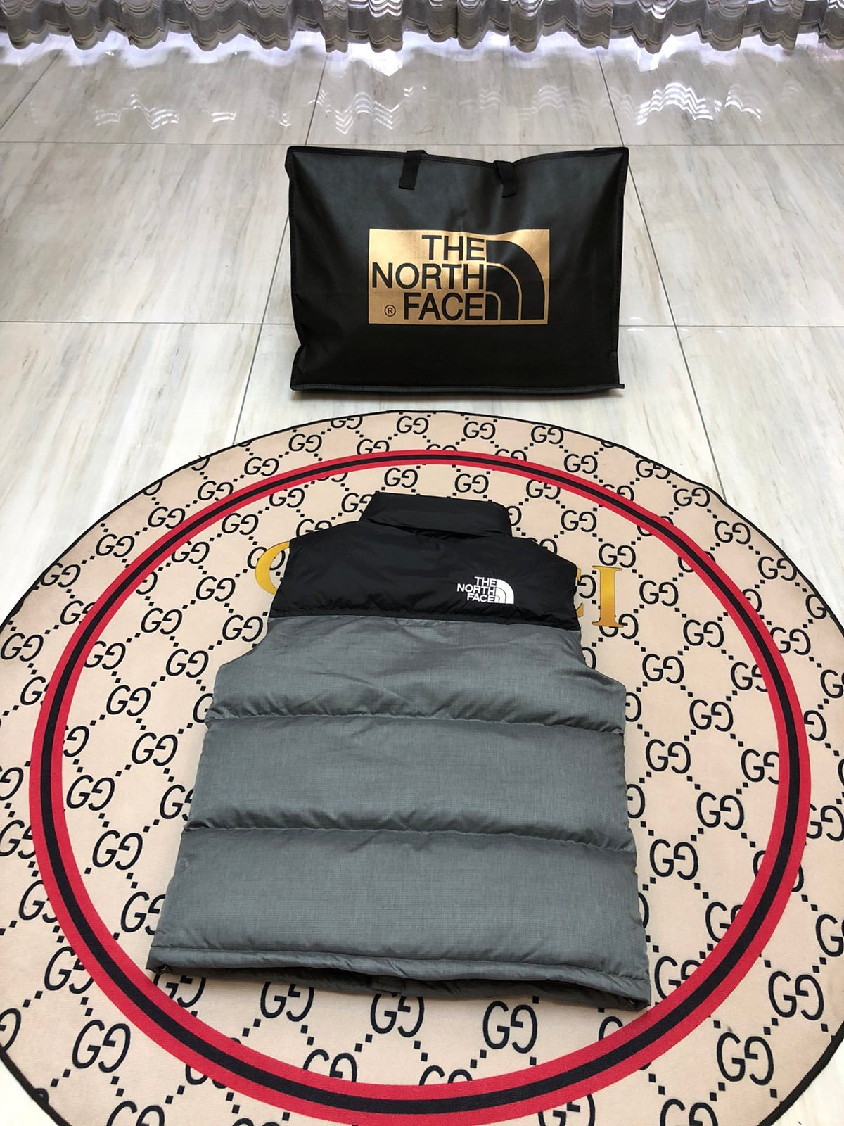 The North Face Grey Nuptse 700 Down Vest