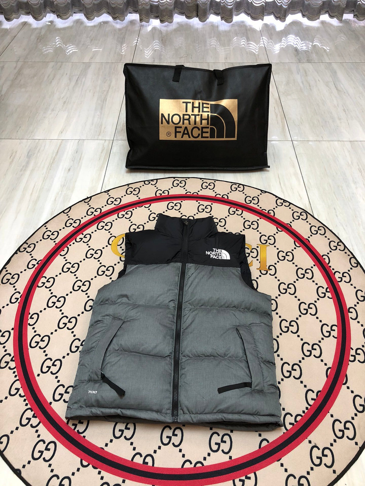 The North Face Grey Nuptse 700 Down Vest