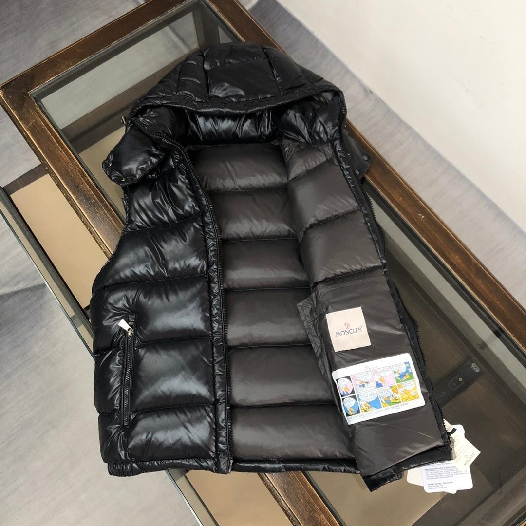 Moncler Black Glossy Down Vest