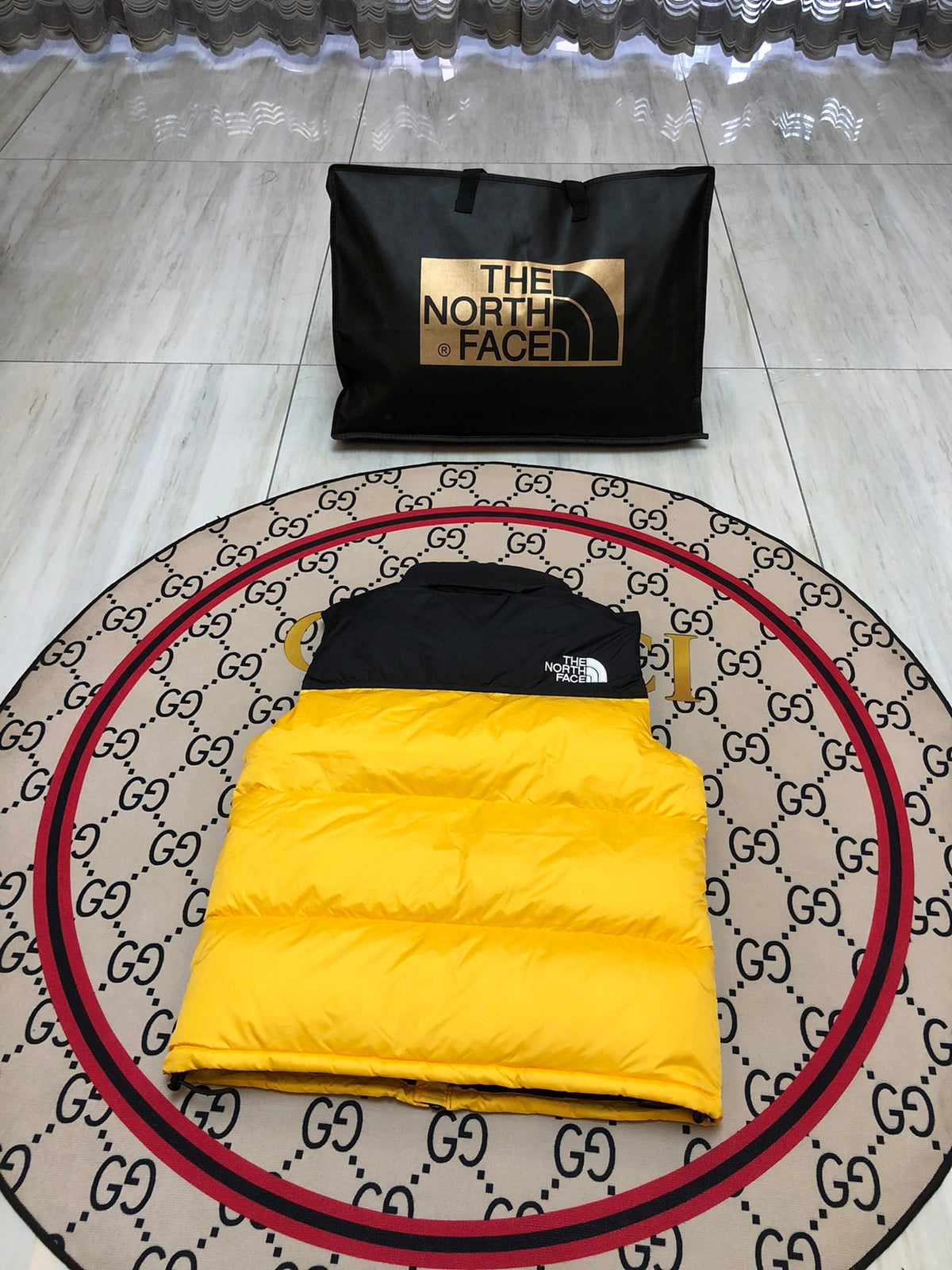 The North Face Yellow Nuptse 700 Down Vest