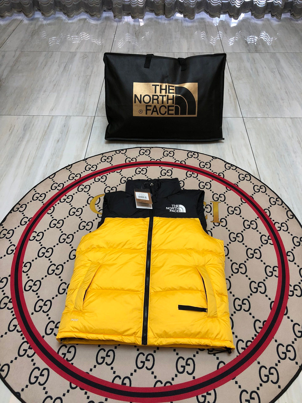 The North Face Yellow Nuptse 700 Down Vest