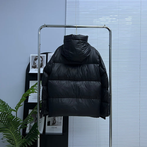 Canada Goose Black Logo-Zip Hooded Down Jacket