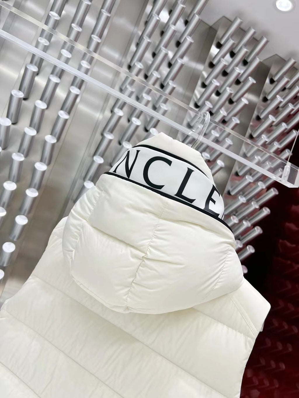 Moncler Hooded Down Vest – White