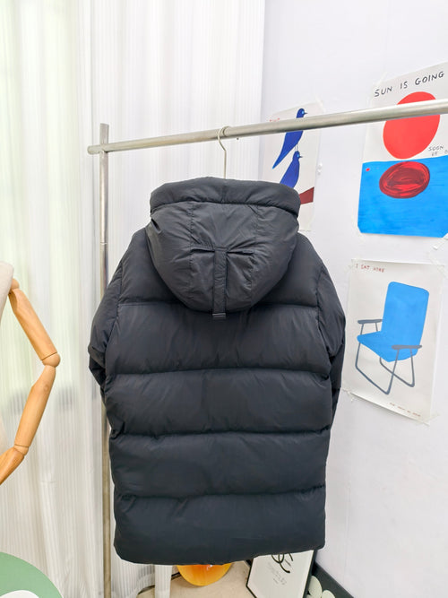 Canada Goose Black Matte Oversized Hooded Puffer Jacket