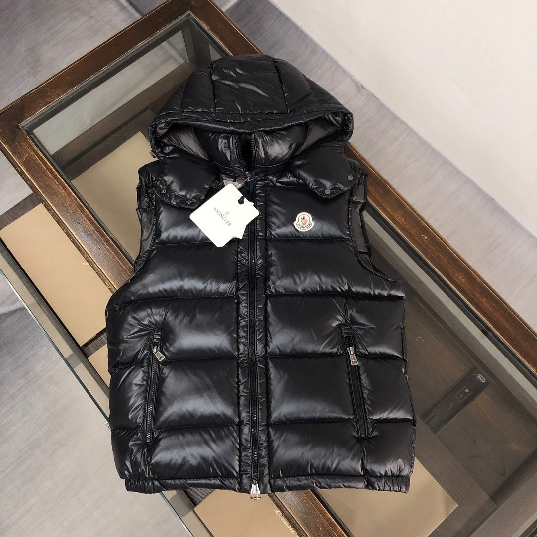 Moncler Black Glossy Down Vest