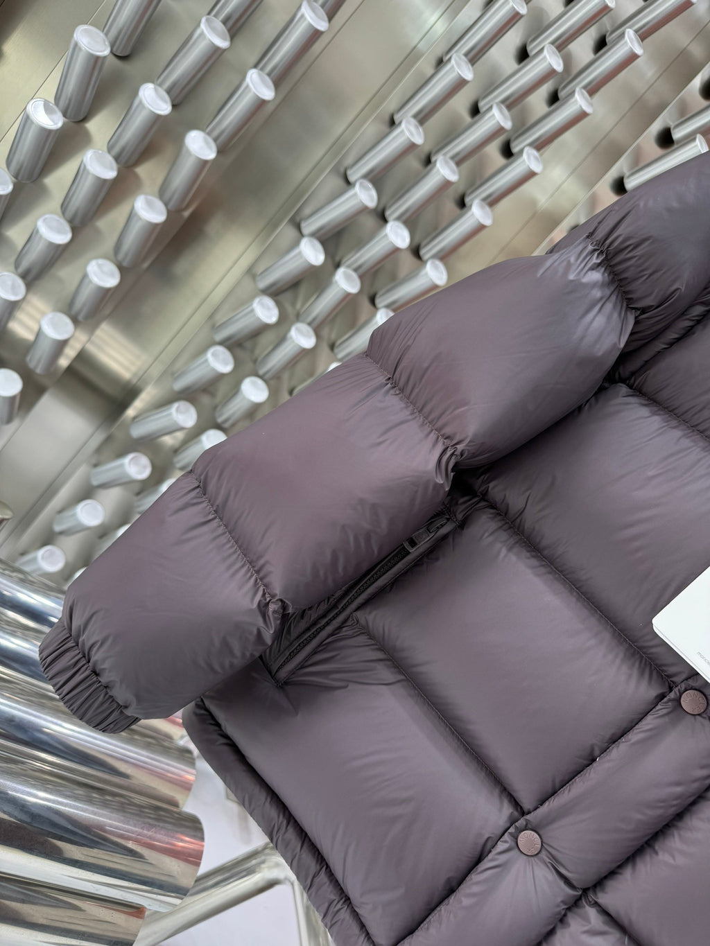 Moncler Down Jacket Dark Brown Blue Hood Two-Tone