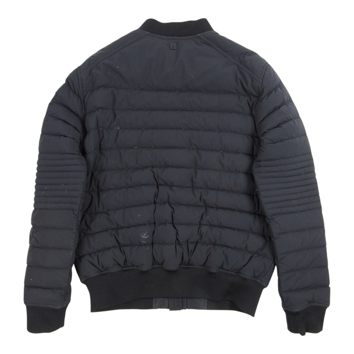 Moncler Black Down Bomber Jacket with Cargo Pockets