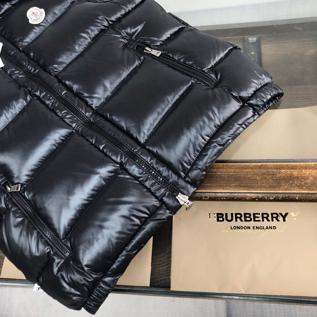 Moncler Black Glossy Down Vest