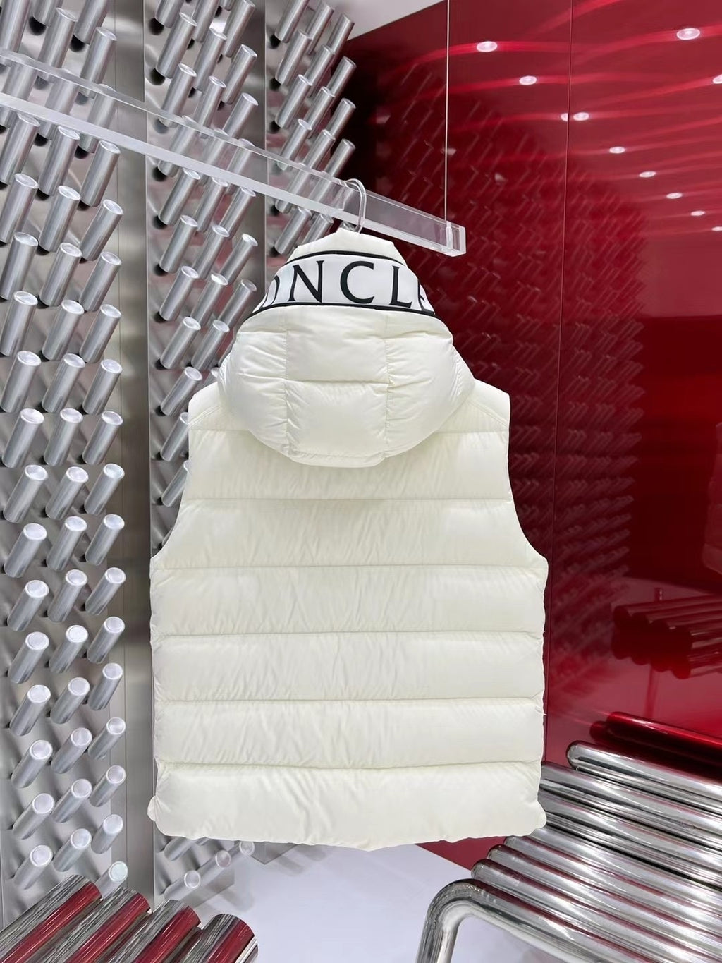 Moncler Hooded Down Vest – White