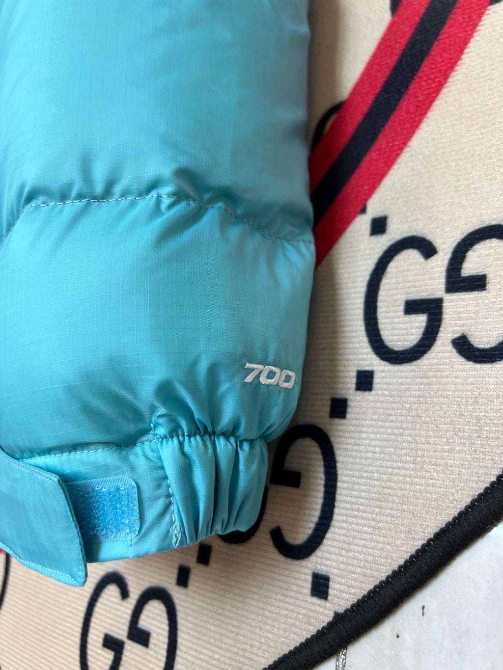 The North Face 1996 Retro Nuptse Cyan / Purple Down Jacket – 700 Fill