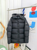 Canada Goose Black Matte Oversized Hooded Puffer Jacket