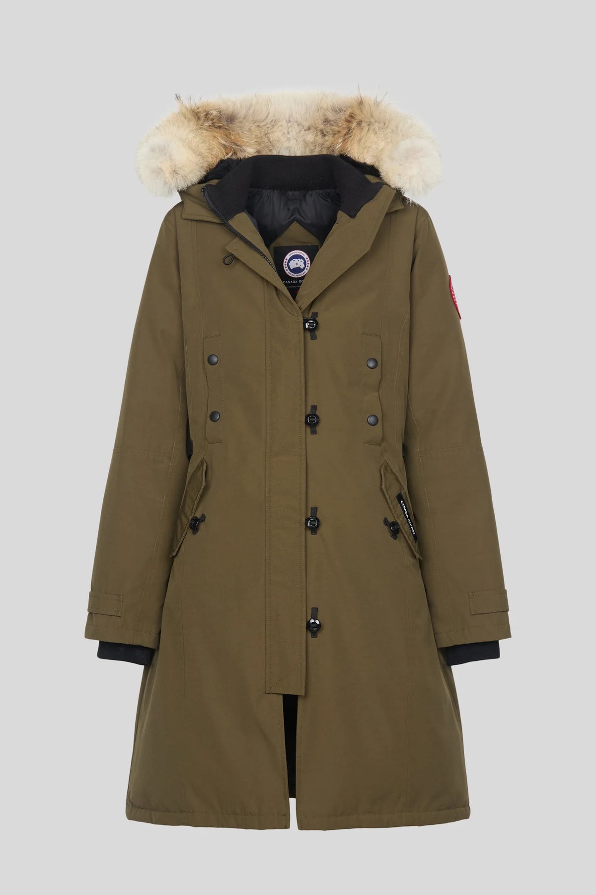 Canada Goose Military Green Women's Fur-Trim Long Parka